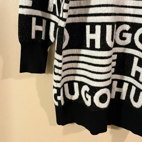 HUGO Boss Sisminy Logo-Jacquard Knit Dress size Medium